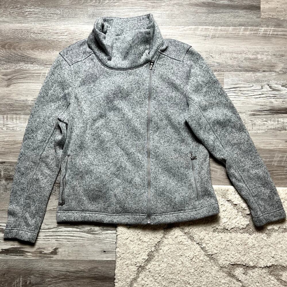 Old Navy Active Gray Fleece Jacket Womens Large Cozy Athleisure Minimalist